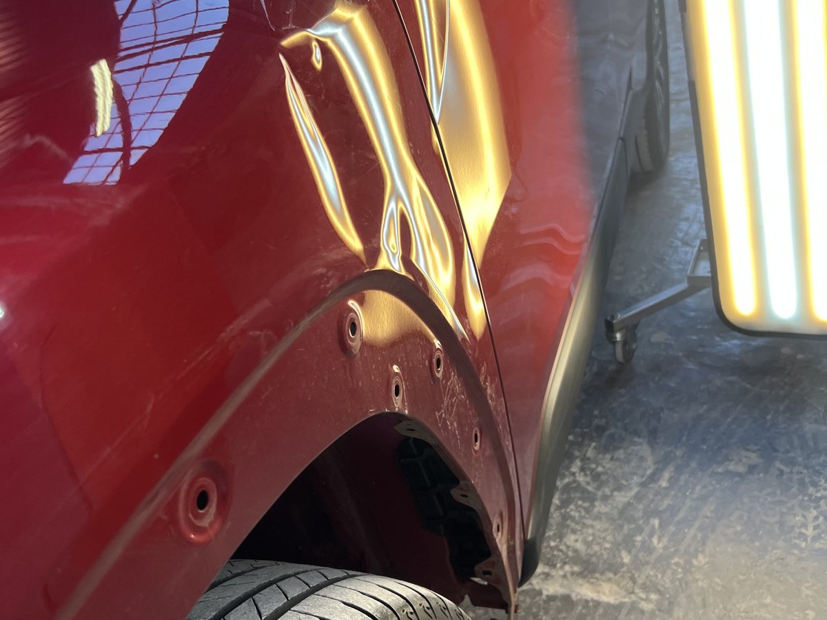 Minor Collision Damage — dent before repair